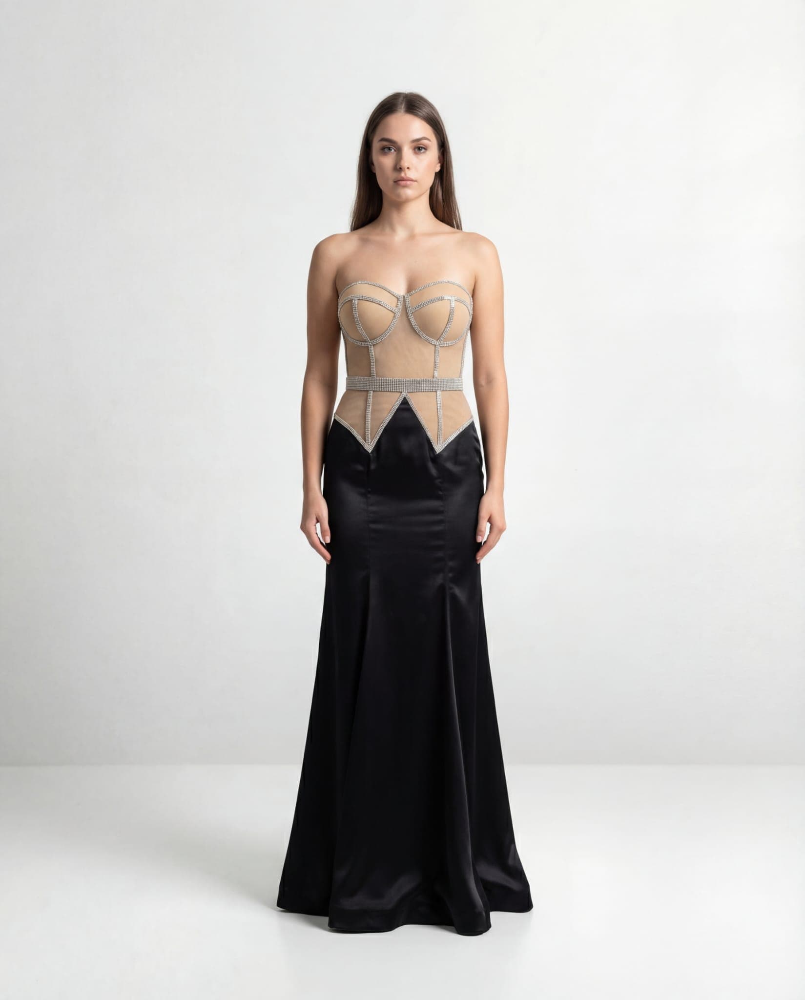 "Noir Crystal" Corset Gown