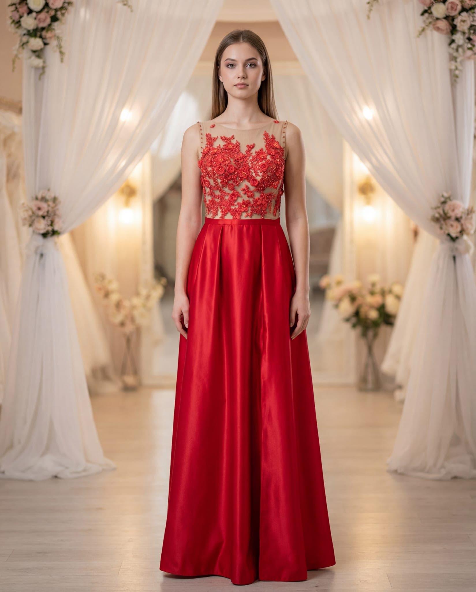 "Scarlett" Red Evening Gown